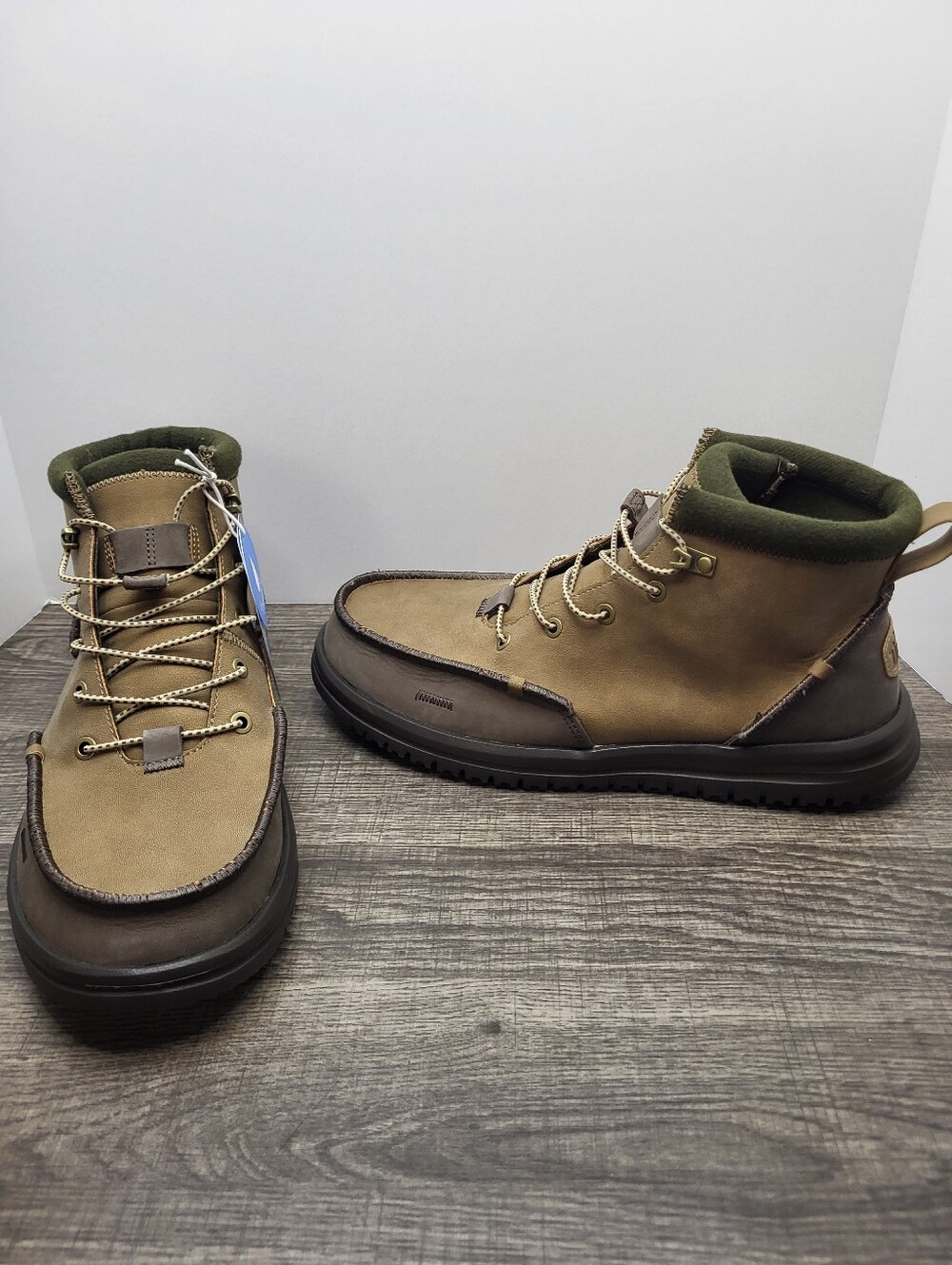 Hey Dude Bradley Classic Tumbled Nut Brown Men's Size 12 Boots New